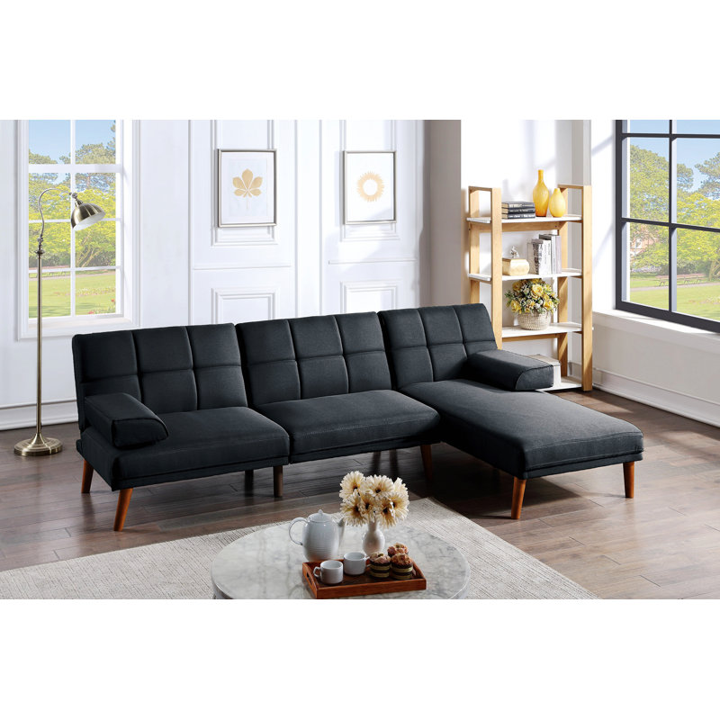 Upholstered 71'' Sofa, Black Polyfiber