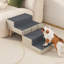 Escalier robuste pour chien avec repose-pieds 4 marches, rampe pliable 2 en 1 pour petits chiots et chats