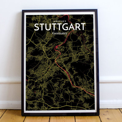 Stuttgart City Map 1 Piece Wall Art