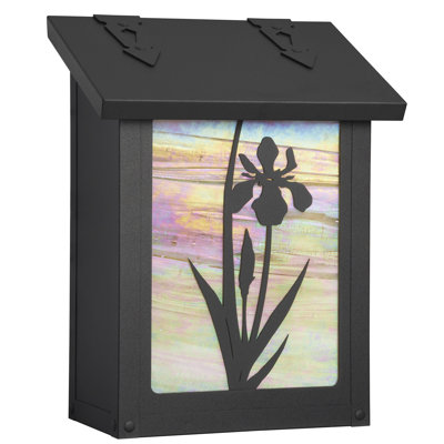 Boîte aux lettres murale traditionnelle avec fleur d'iris-AF-6021-WW