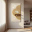 Art mural lumineux crème Mid-Century avec verdure hydroponique et texture grès-199192354-199192408