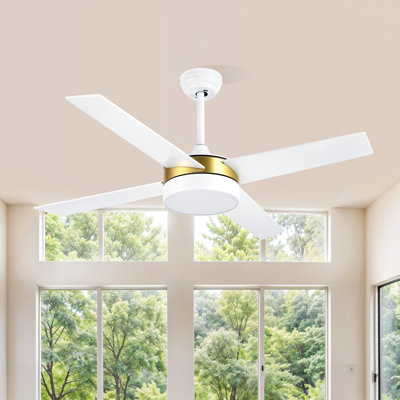 Basilio 52" Large Indoor Ceiling Fan with LED Lights and 4 Blades