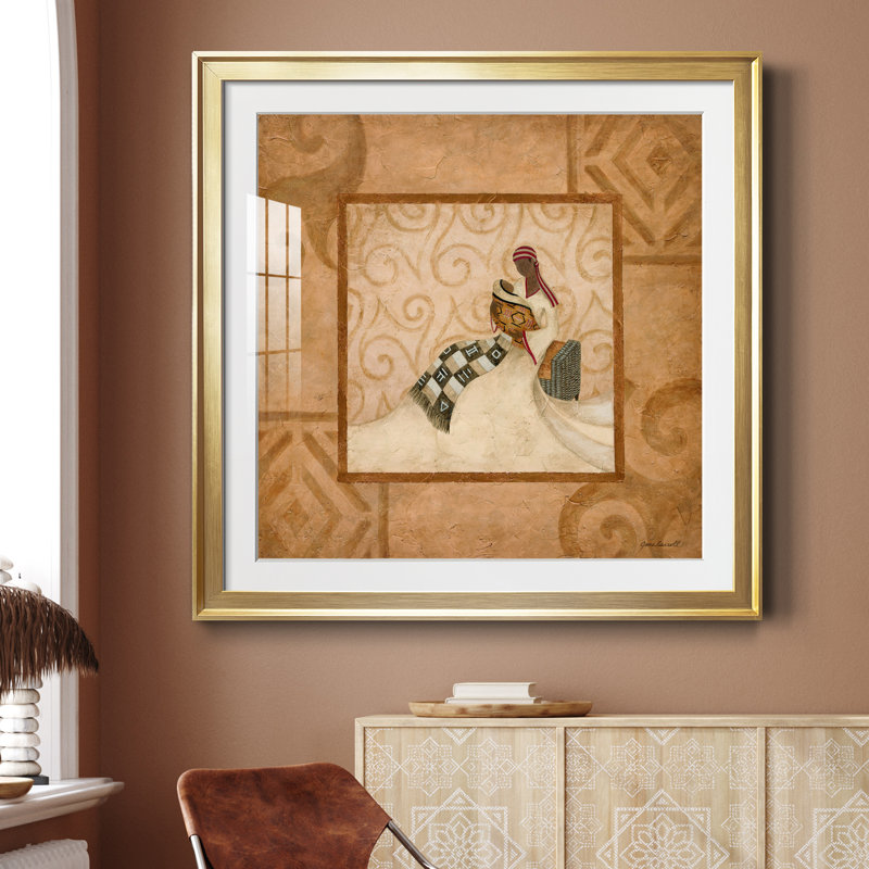 «A Mother's Love» - peinture encadrée, Papier encadré doré, H 34,5 po x l 34,5 po x P 1,5 po