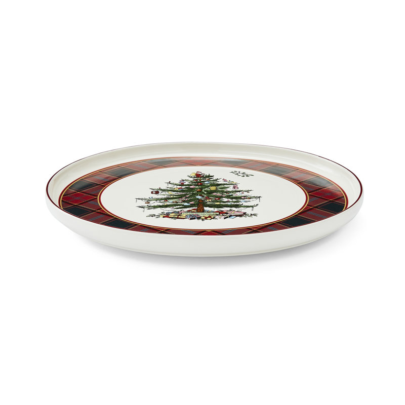 Plateau tournant tartan 13 po