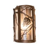 8" Wide Whispering Pines Left Wall Sconce