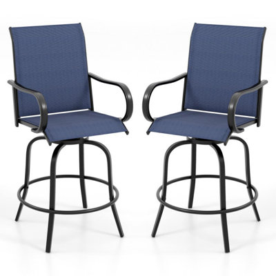 2 Pieces 360 Rotating Bar Stool Set With Armrests For Patio by Lark Manor