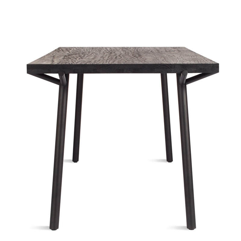 Branch Solid Oak Dining Table, 33" W x 91" L, Black, Black Oak