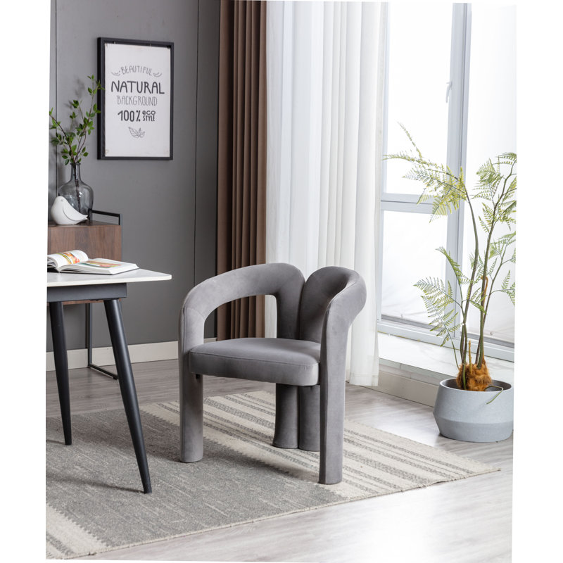 Ensemble confortable de chaises d'appoint rembourrées en velours pour divers espaces, Grey