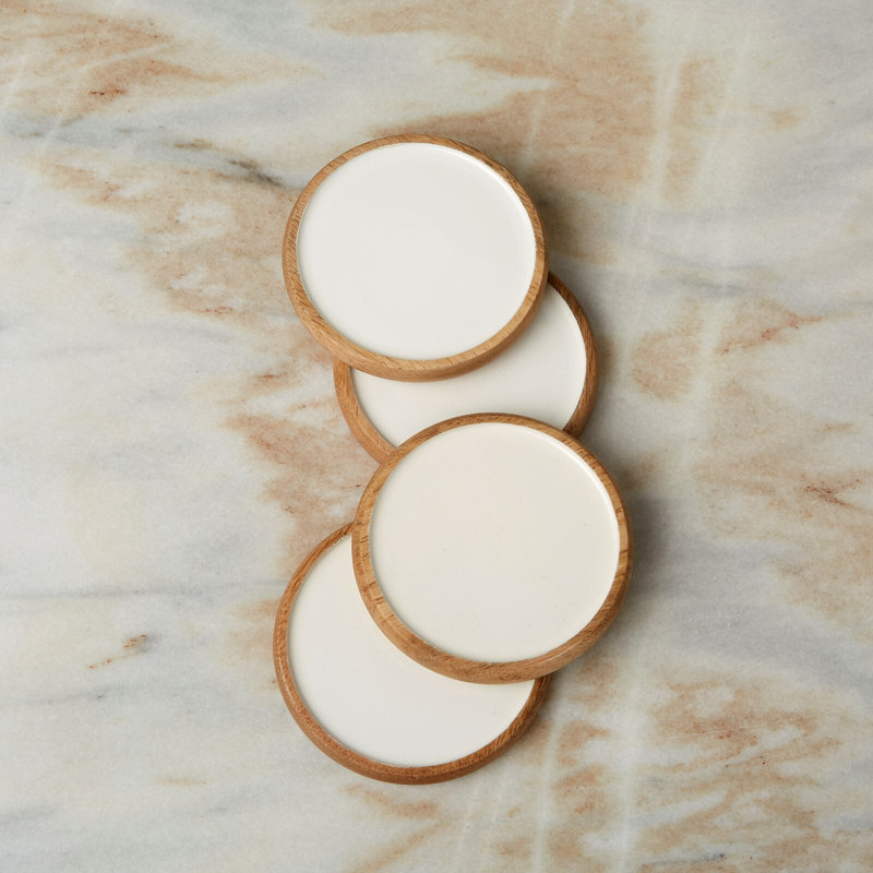 Sous-verres ronds Madras Curva, ensemble de 4