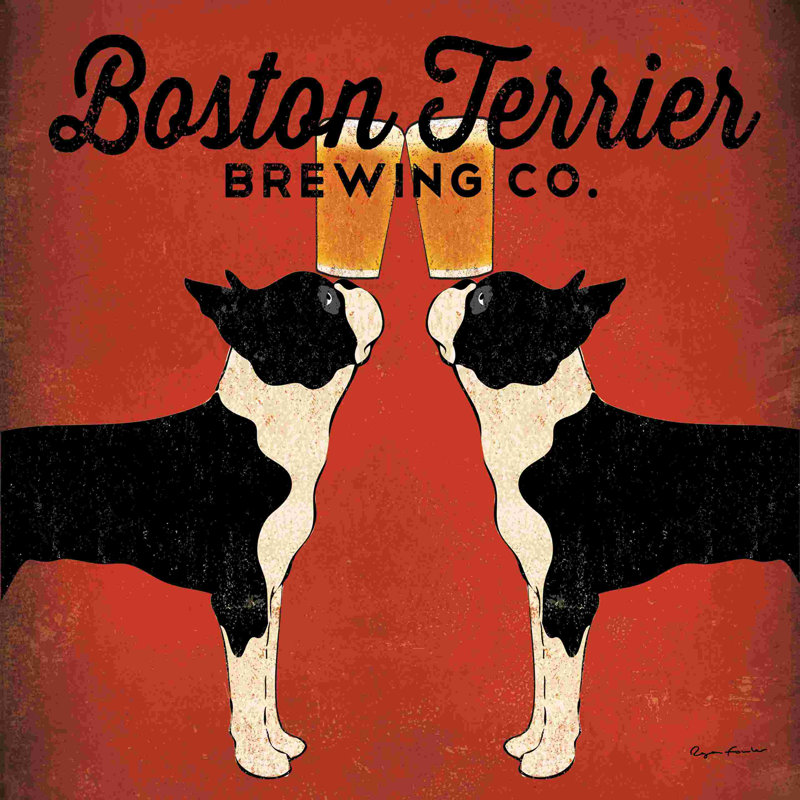 «Boston Terrier Brewing Co» par Ryan Fowler, reproduction sur toile tendue, L 12 po x H 12 po