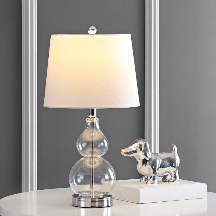 Kaitlynn 22 Table Lamp Set Rosecliff Heights Base Color: Clear
