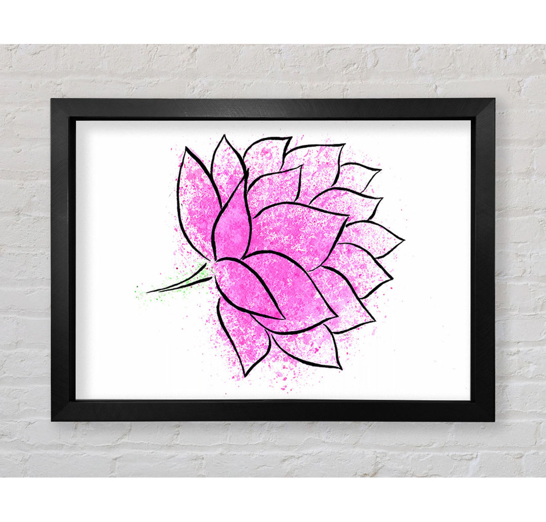 Gerahmtes Wandbild Pink Lotus Flower 1