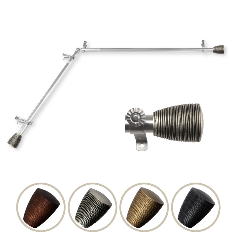 Tringle à rideaux simple réglable Deonda, 28" - 48", Nickel satiné