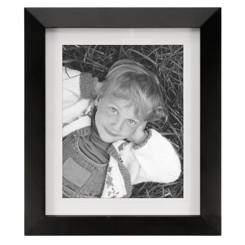 Toombs Black Wood Matte Picture Frame with Mat, 8" x 10"