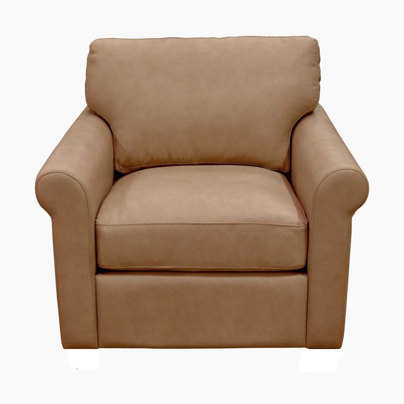 Fauteuil pivotant en cuir fleur de l 37 po Fardy