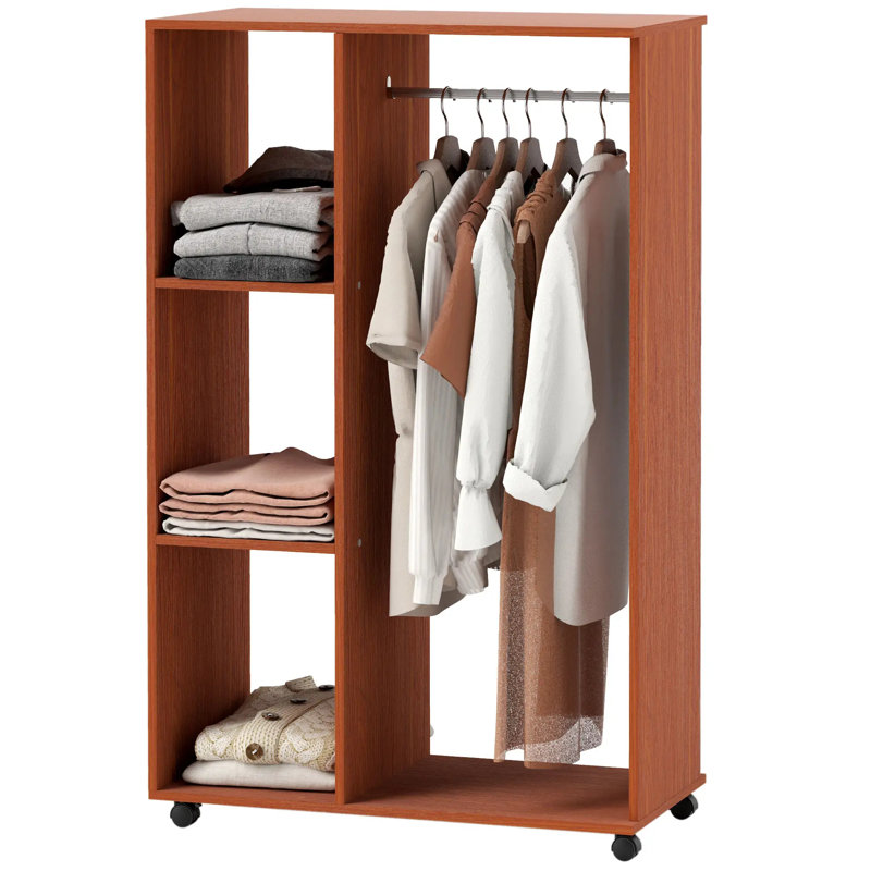 80cm Rolling Clothing Rack, Brown