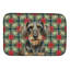 Wirehaired Wild Boar Dachshund Christmas PoinsettIas Dish Drying Mat