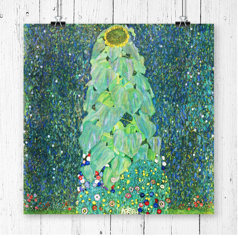 Gustav Klimt the Sunflower - Frameless Print, 30.48cm H x 30.48cm W