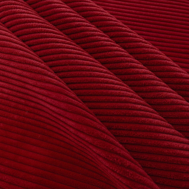 Repose-pieds moderne rembourré en velours côtelé, Red
