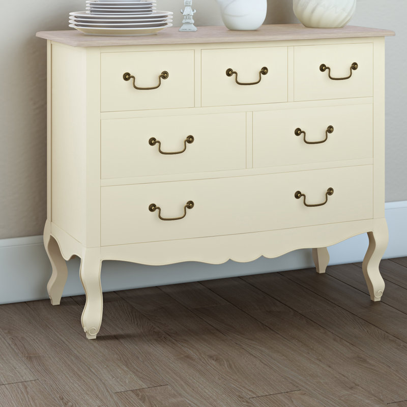 Lemaire 6 - Drawer Chest of Drawers, Antique White, 81H x 100W x 40D