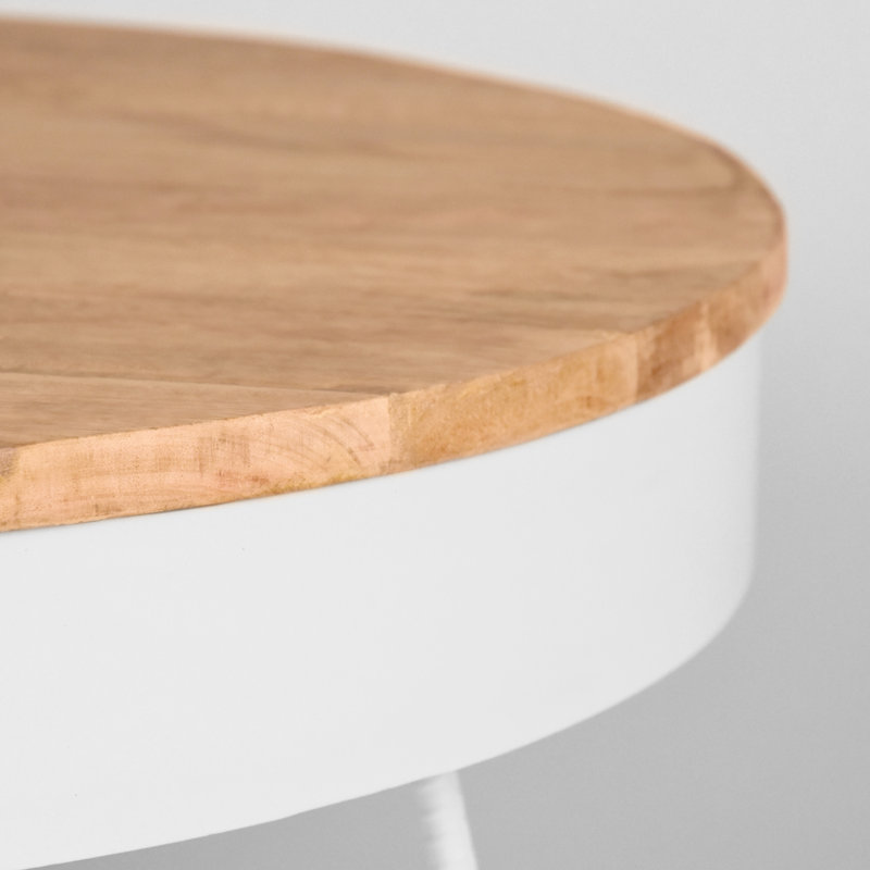 Greenberg Three Leg Coffee Table, H43 x L80 x W80cm, White