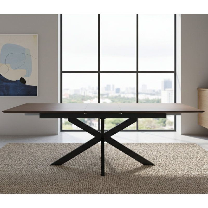 Deebora Extension Dining Table, Brown Wood, 76cm H x 140cm W x 90cm D