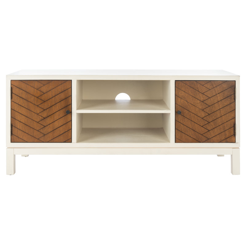 Lindhilde TV Stand for TVs up to 43", Distressed White/Honey Brown