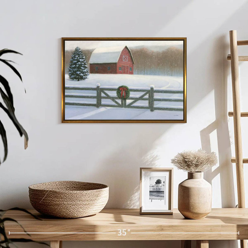 Affinité de Noël VI, 19 po x 13 po, Cadre flottant doré