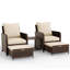 Ensemble de conversation pour terrasse en osier / rotin pour 2 personnes avec repose-pieds Billmont-708399454
