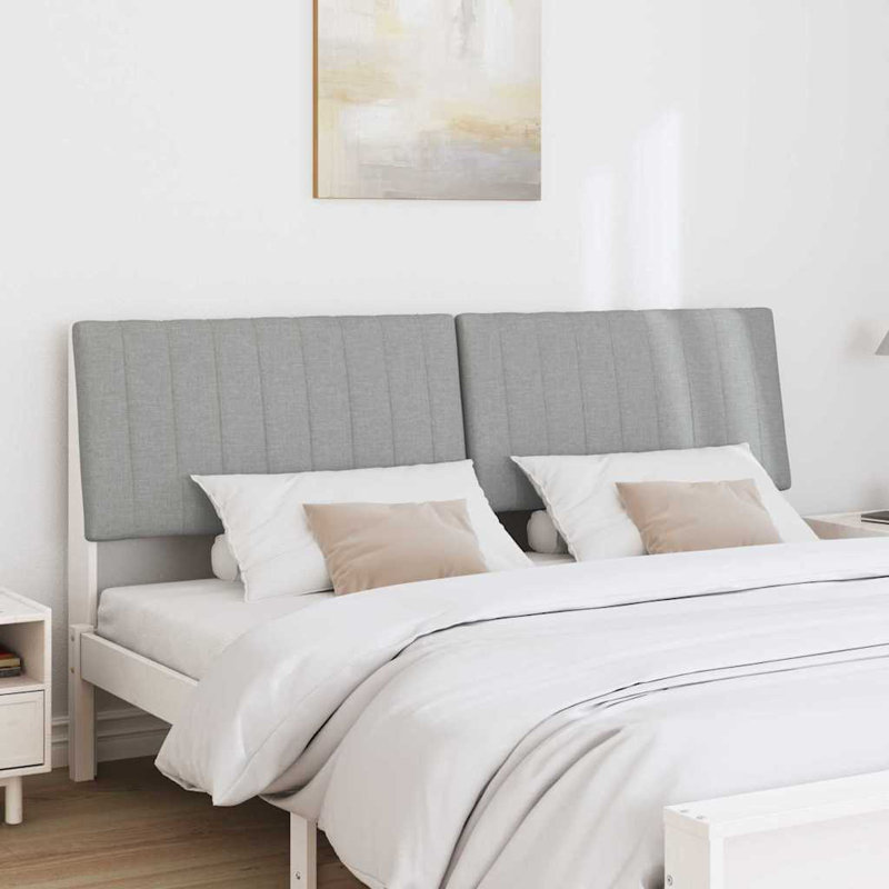 Solid Wood Headboard, King, Light Grey, White