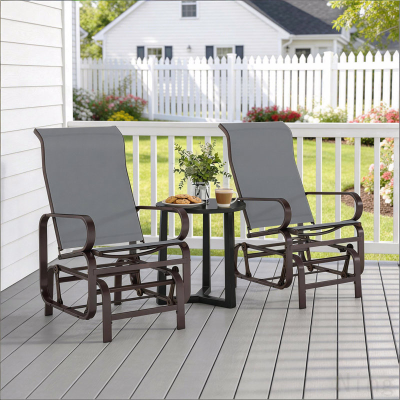 Ensemble de 2 chaises berçantes d'extérieur Cozy, Gris
