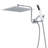 Extra Large Rainfall Shower Head Swivel Extension Arm With Handheld Spray Chrome-111685435