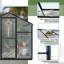 Serre de 6 pi x 8 pi pour l'extérieur, serre en polycarbonate avec structure à installation rapide et évent de toit, grande serre en aluminium pour l'extérieur de la cour arrière, noir-118166478