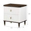 Table de chevet 2 tiroirs blanche et brune avec port USB