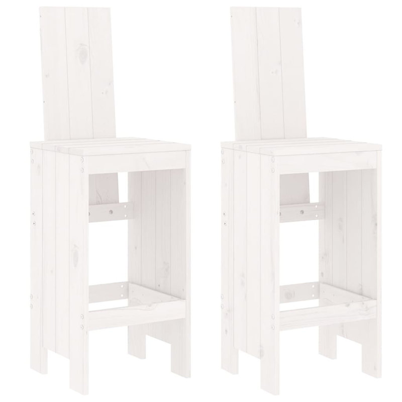 Morrigun Solid Wood Counter Stool, White