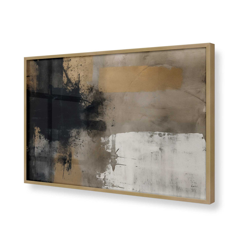 Mélange Chiaroscuro II, Cadre simple brossé doré, H 12,25 po x l 15,25 po