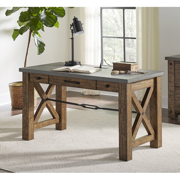 Millwood Pines Fick Solid Wood Desk & Reviews | Wayfair
