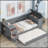 Traditional Style Rattan Twin Size Daybed with Trundle, Storage, and Charging Station, Ideal for Guest Rooms and Limited Spaces-2117143259