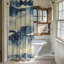 Blue Swipes - Rideau de douche Premium-32226635
