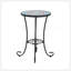 Table d'appoint de patio avec tablette, bleu + noir