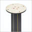 Table de négocier moderne carrée en pierre frittée de 85 cm avec base dorée-132906626-132906629