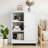 Freestanding Bathroom Storage Rack 23.4" X 11.49" 31.5" White With Open And Closed Adjustable Shelves Silver Smooth Finish Stable Design Artsy Appearance Cabinet For Kitchen Office Hidden Shelving