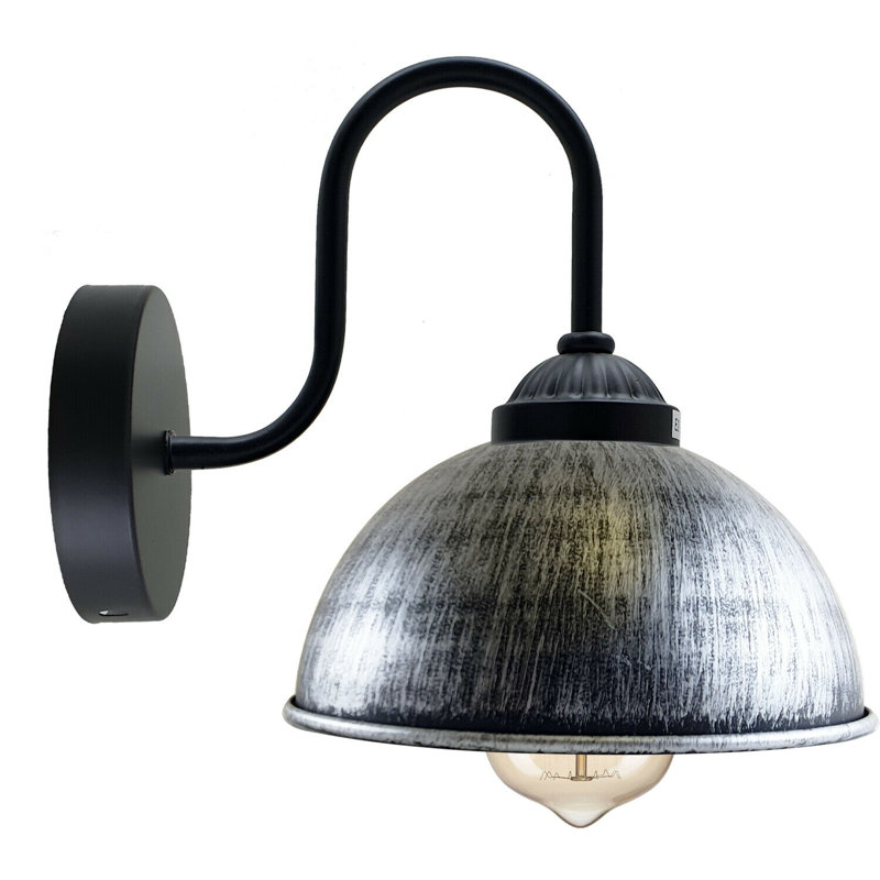 Brocton Armed Sconce, Brushed Silver