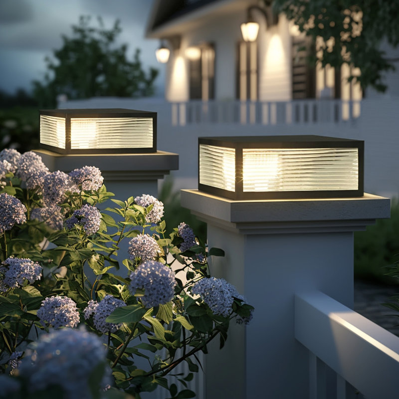 Paquet de 2 lampadaires imperméables à énergie solaire à changement de couleur
