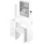 29.2" Small Size Left Bedside Cabinet Vanity Table + Cushioned Stool, 2 Ac+2 Usb Power Station, Hair Dryer Bracket, Extra Large Touch Control Sliding Led Mirror, Tri-Colour Switching, Brightness Adjust-295352625