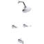 Revival Bath and Shower Faucet Set with Traditional Lever Handles and Single-Function Shower Head, Standard Showerarm and Flange-471270278-422131651