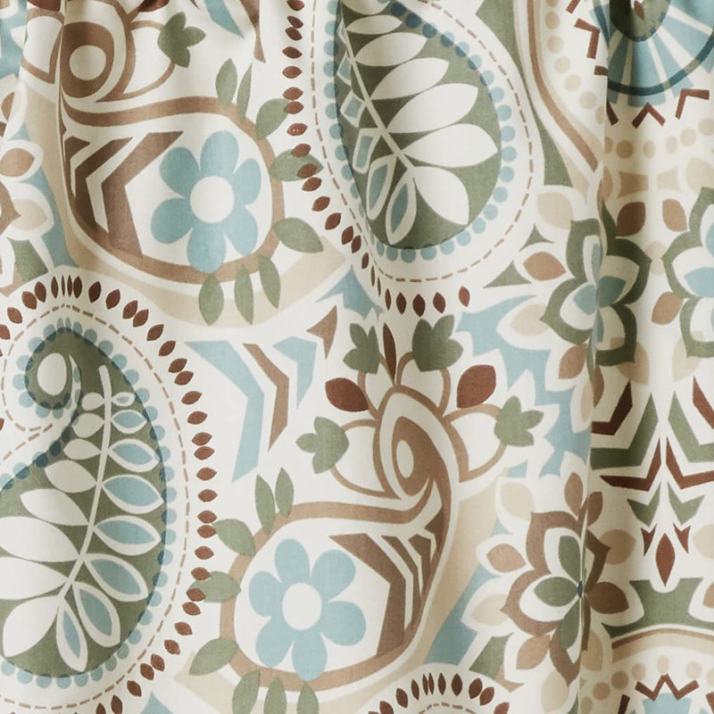 Latte Paisley Print Cotton Blend Rod Pocket Valance