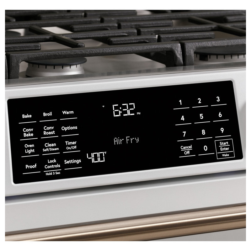 Café 30" 5.6 cu. ft. Slide-in Gas Range with Griddle, Matte White