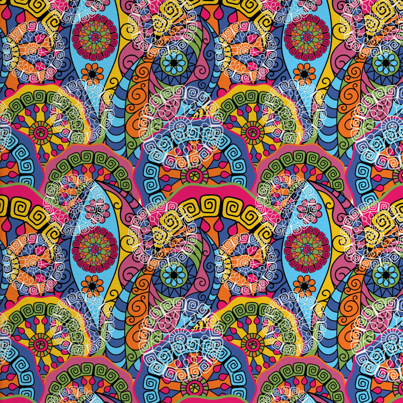 Tissu hippie en fleurs, l 36 po x L 360 po