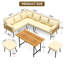 Ensemble de canapé modulaire de patio 6 pièces - Ensemble de conversation en rotin en osier toutes saisons en forme de L